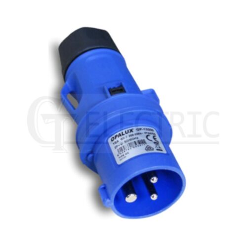 ENCHUFE INDUSTRIAL 16A 2P + T 200-250V AZUL IP54 OPALUX